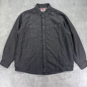 Wrangler Shacket Men's Large Black Denim Cotton Sherpa Lined Button Up